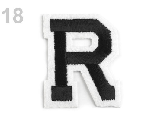 1ks "r" Černá Nažehlovačka Písmena,