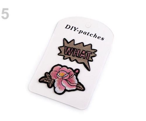 1sada Růžová Design Sada Nažehlovaček,