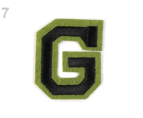 1ks "g" Zelená Nažehlovačka Písmena,