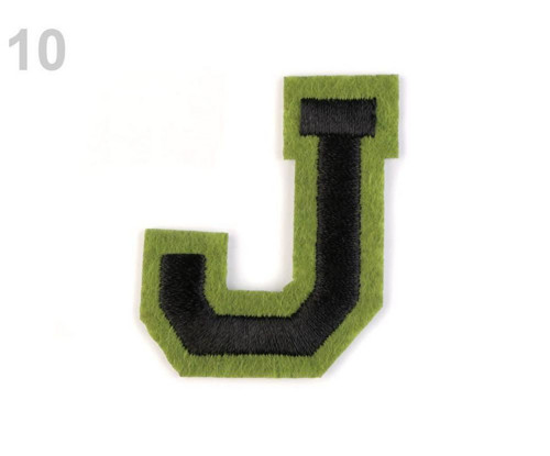 1ks "j" Zelená Nažehlovačka Písmena,