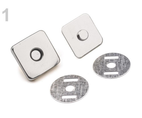 5sada Nikl Magnetické Zapínání 18x18mm Čtverec,