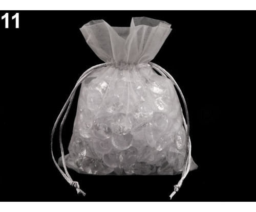 10ks Lightgrey Organza Dárkové Tašky 13x18cm, Tašk — foto 1