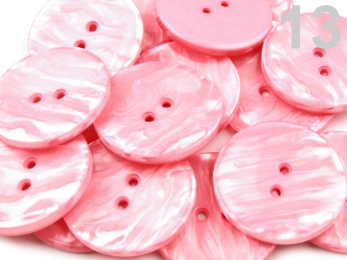 Knoflík perleťový průměr 38,1mm (bal. 5 ks)-růžová