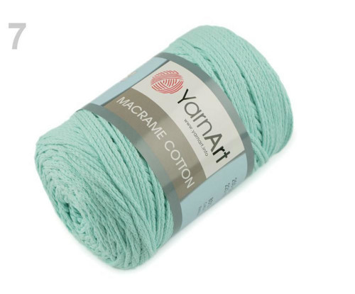 1ks 7 (792) Mint Pletací Příze Macrame Cotton — foto 1
