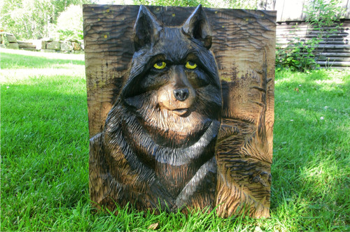 Reliéf vlk, 40x46 cm, interiér