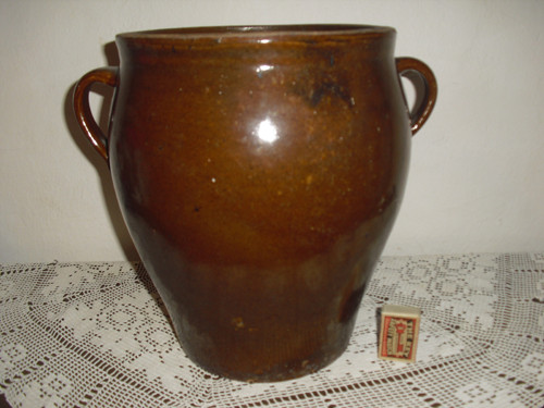 Veliký starožitný kameninový HRNEC, výška 30,5 cm