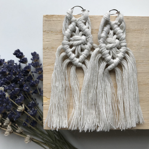 Macramé náušnice - REGINA — foto 1