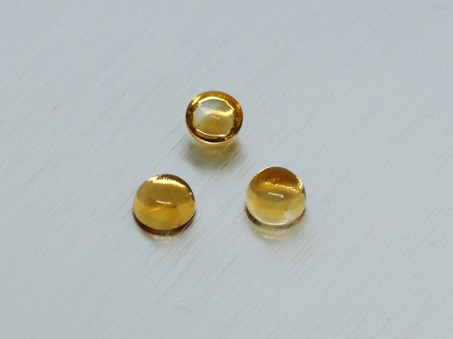 CITRÍN přírodní 5 mm kulatý kabošon