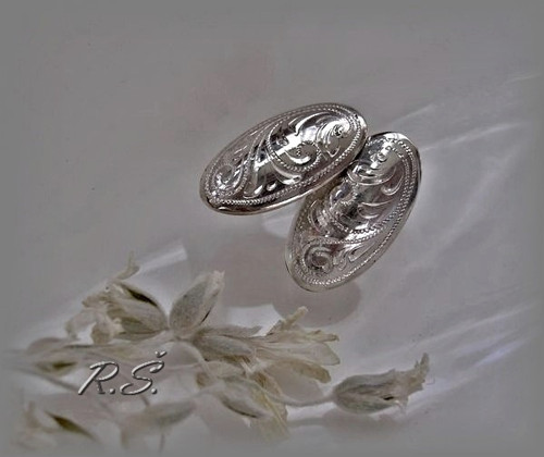 KRÁSA BAROKA ve stříbře ... OVÁLY 18,5 x 10 mm