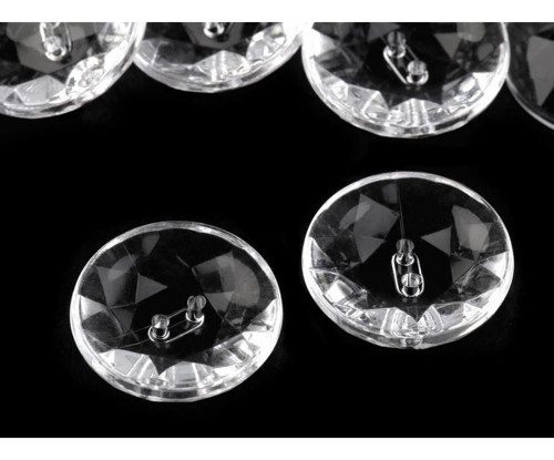 10ks Ransparent Knoflík Crystal Průhledný