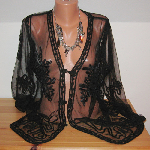 Černá společenská halenka 13933 — foto 1