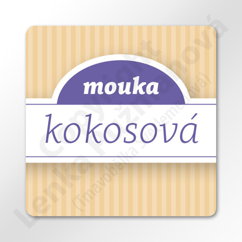 Kokosová mouka - samolepka na kořenku