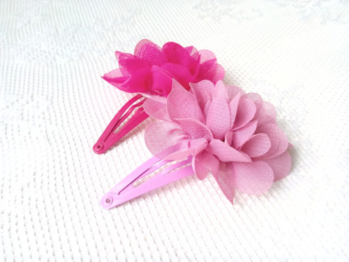 Kvetinkové sponky (vintage ružová+fuchsia)