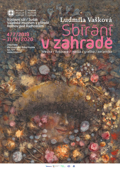 Plakát k autorské výstavě Sbírání v zahradě