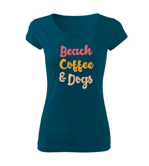 Tričko Beach Coffee & Dogs — foto 1