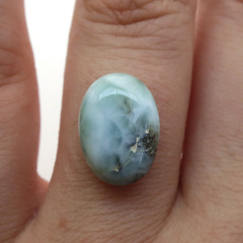 Kabošon larimar ovál 13,9mm — foto 1