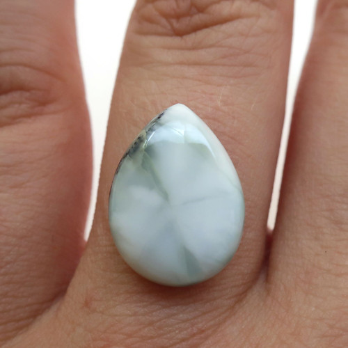 Kabošon larimar kapka 16,2mm — foto 1