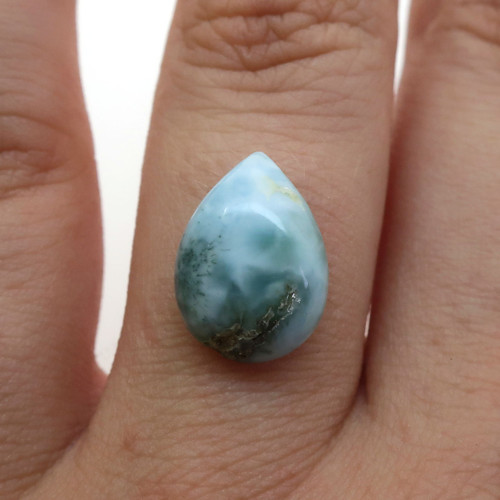 Kabošon larimar kapka 13,7mm — foto 1