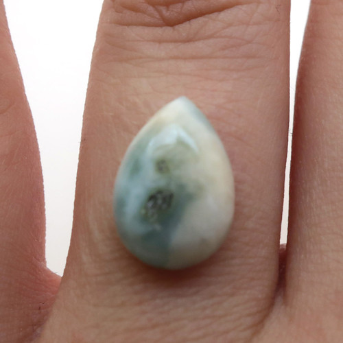 Kabošon larimar kapka 13,3mm — foto 1