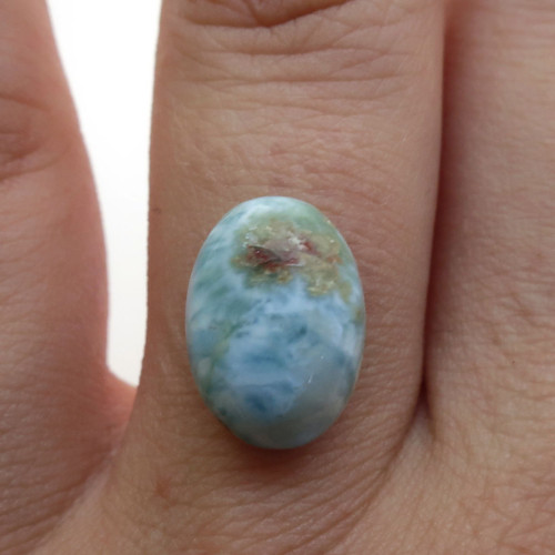 Kabošon larimar ovál 13,8mm REZERVACE — foto 1