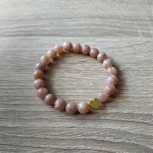 Náramek - sluneční kámen/hematit — foto 1
