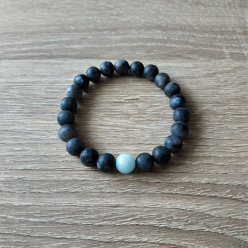 Náramek - labradorit/perský jadeit — foto 1