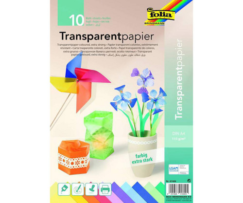 Transparent Papír - 115g/m2 - Din A4 - 10 Listů V