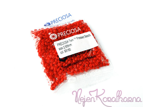 Twin korálky Preciosa červená — foto 1