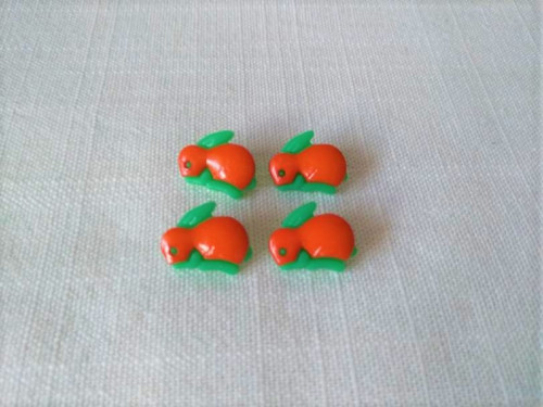 Knoflík plastový 13x17mm (4ks) - oranžová