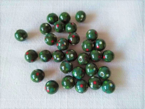 Plastové korálky 10mm ( 10ks) - zelená