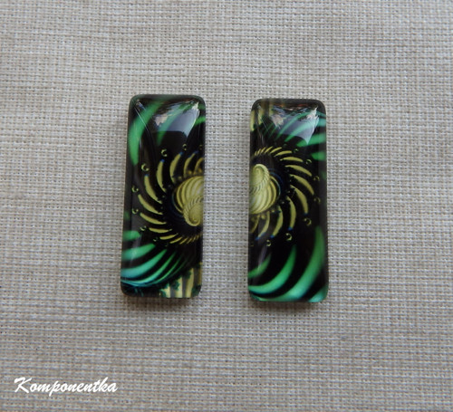 Kabošon obdélníkového tvaru 10x25mm 1kus