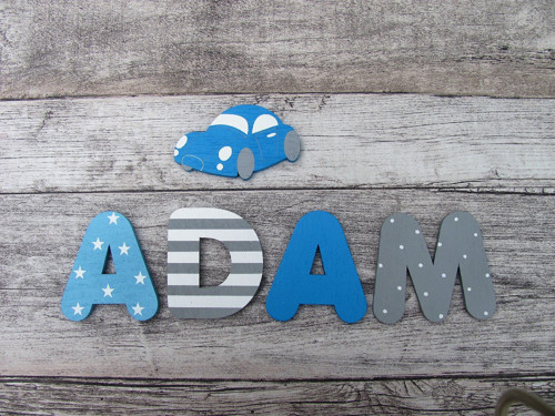 Dřevěná písmena ADAM 10 cm