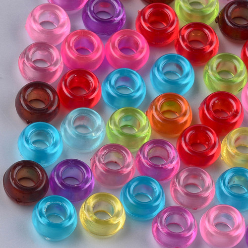 Korálky velký průvlek 10x6mm (50ks) - mix