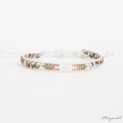 Šedorůžový náramek WEAVED BRACELET