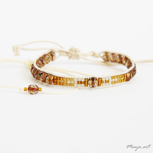 Zlatá sada náramků WEAVED BRACELET
