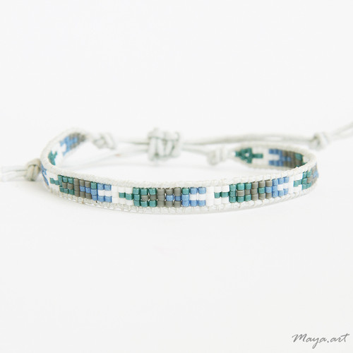 Zelenomodrý náramek WEAVED BRACELET