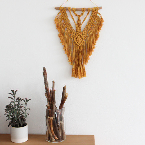 Okrové macramé střední — foto 1