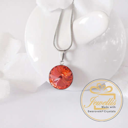 Ocelový náhrdelník Rivoli Padparadscha - Swarovski