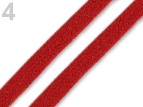 Oděvní/dekorační šňůra plochá 10mm (2m) -červená