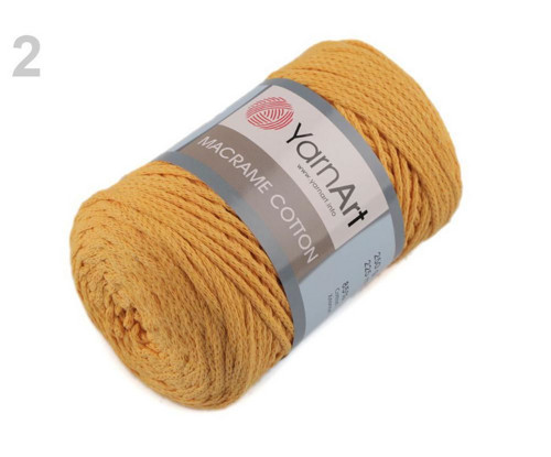1ks 2 (794) Hořčicová Pletací Příze Macrame — foto 1