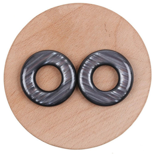 Kroužek šedý perleťový akrylový 38mm 1/2/6 ks