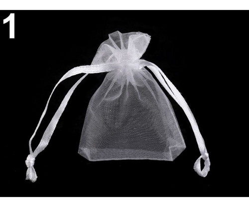 10ks Bílá Organza Dárkové Tašky 5x7cm, Tašky, Deko