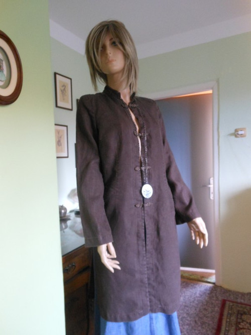 Lněný kabát, sako, vel.34 — foto 1