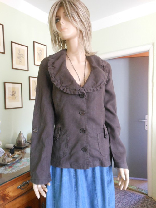 Lněné stylové sako, vel.44 — foto 1