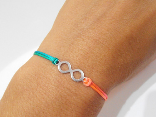 Saténový náramek *Infinity* Nerezová ocel