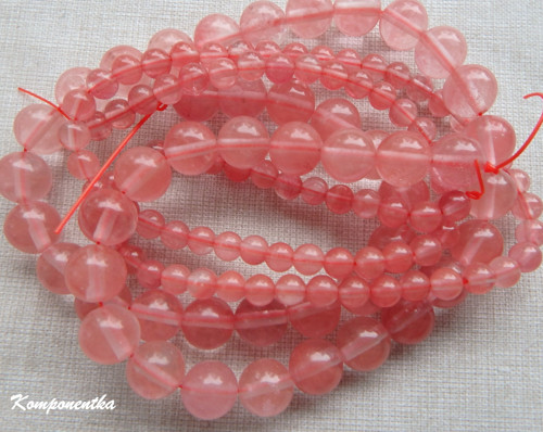 Korálky z Cherry Quartz 4mm 10kusů