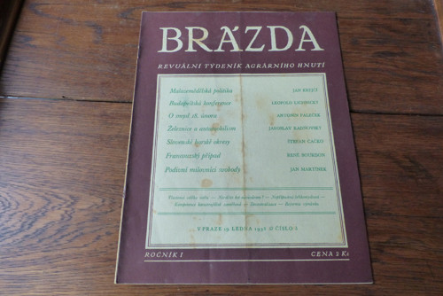 Brázda...časopis agrárního hnutí 3/1938