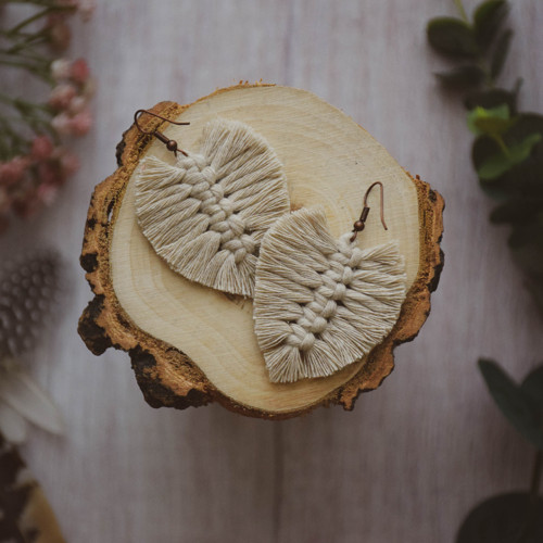 Macrame náušnice Makrame náušnice Boho náušnice
