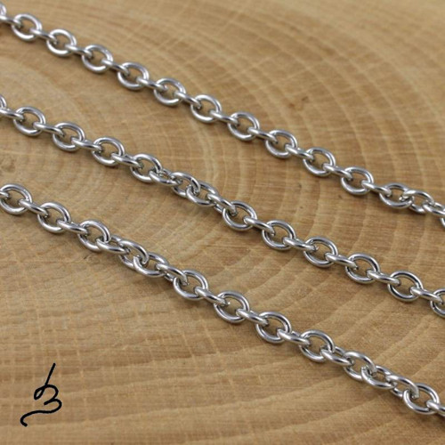 Řetízek z chirurgické oceli 4x3 mm - 1 m