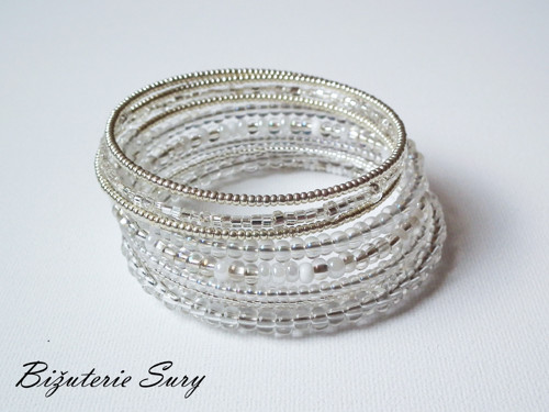 Silver and white elegance - náramek — foto 1